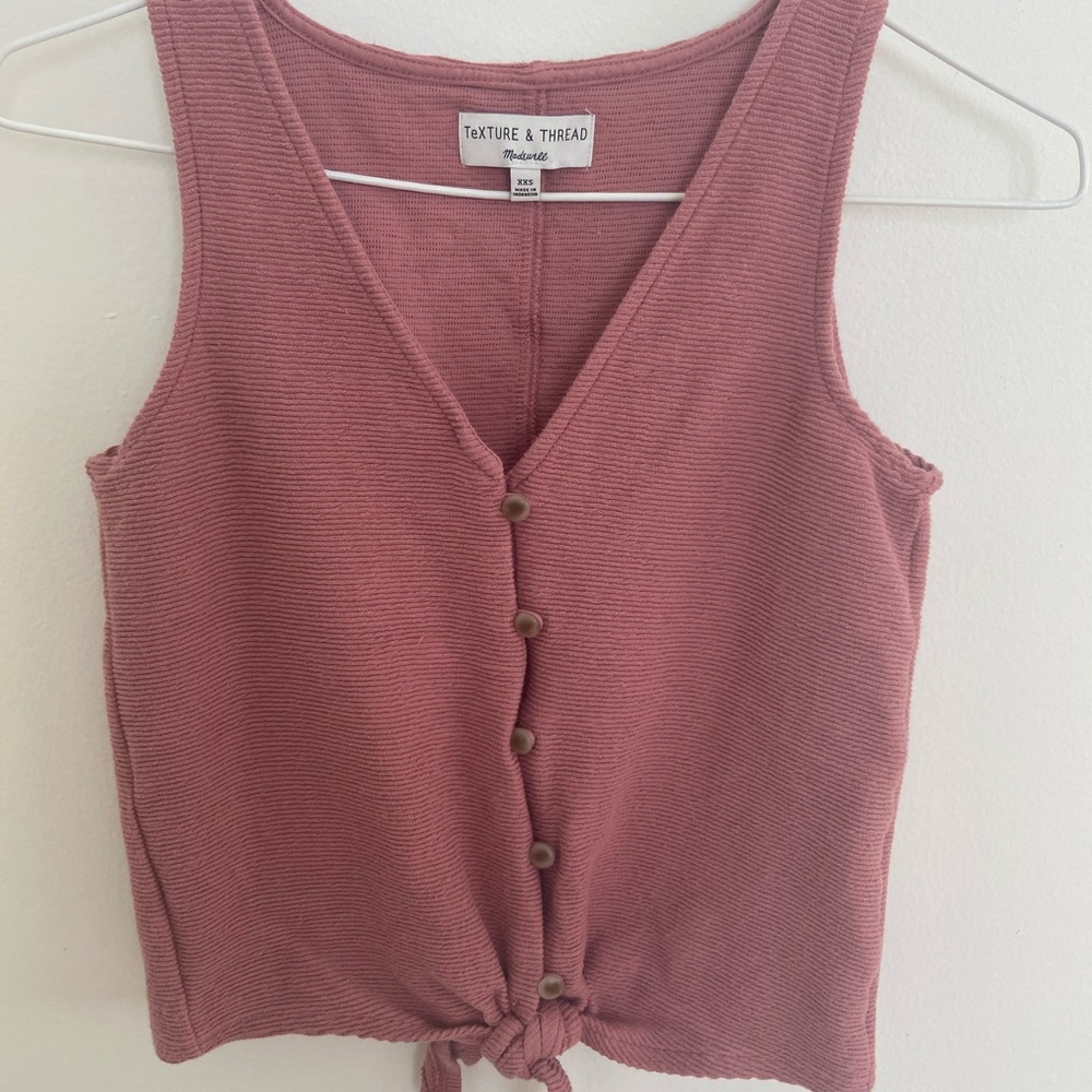 Madewell Texture and Thread Front Tie Top
